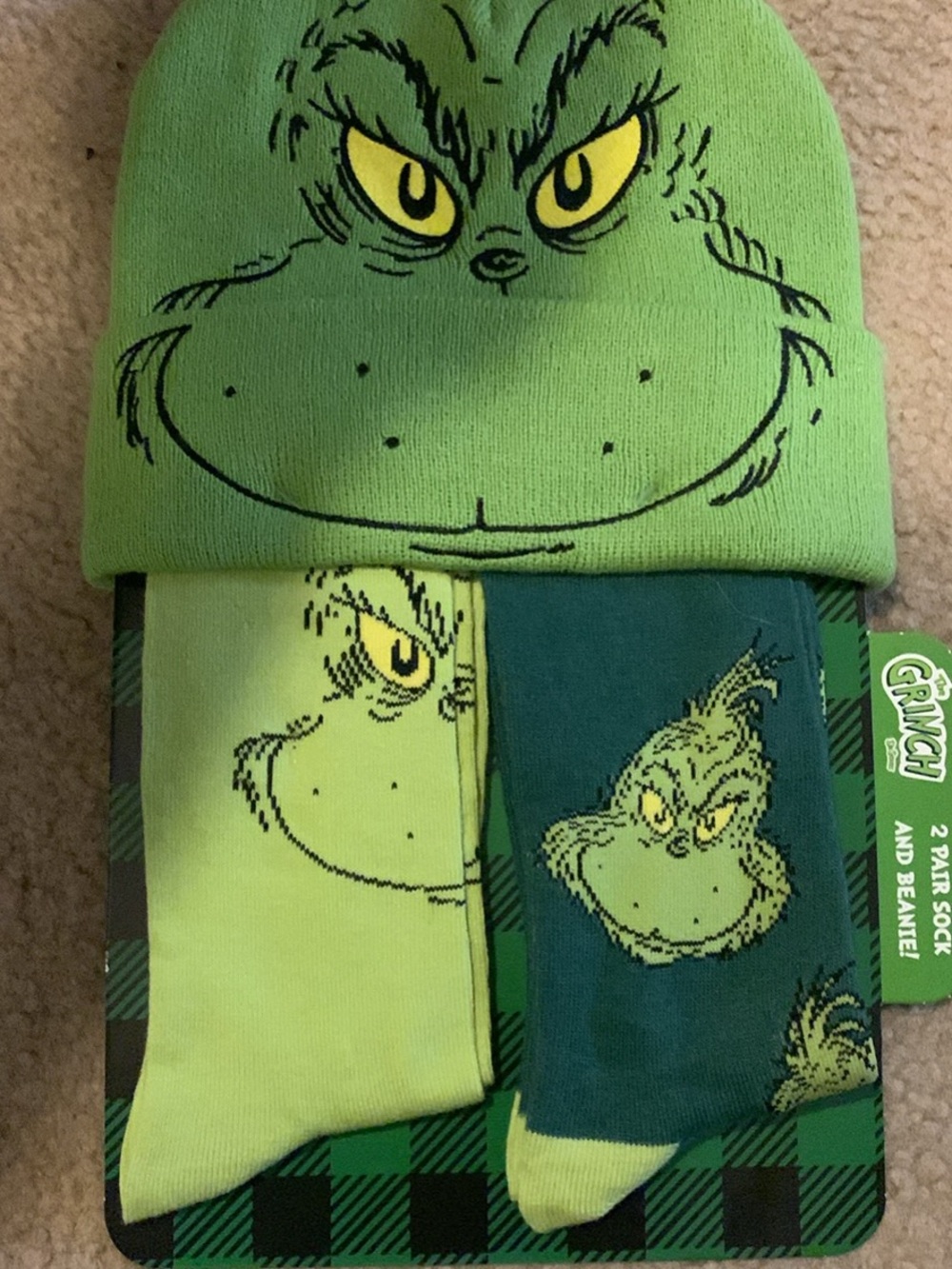 The Grinch Green Beanie and Sock Set